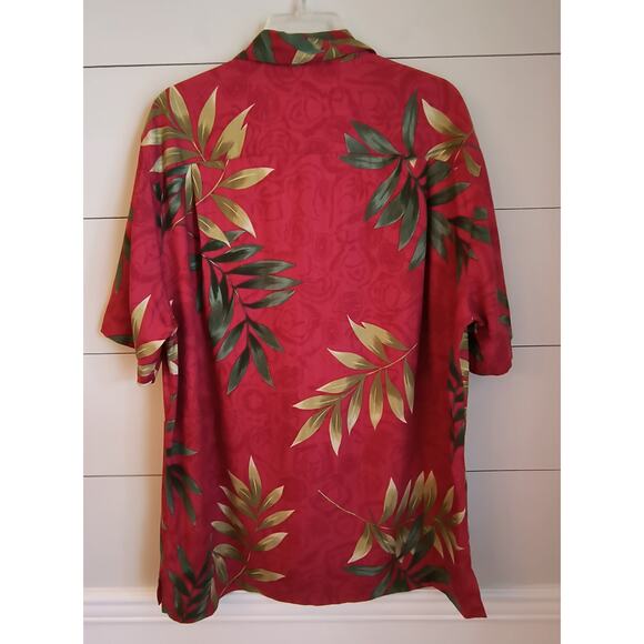 Havana Jack's Cafe Shirt Men's Size M Red Tropical Print Short Sleeve Button up - Picture 6 of 11